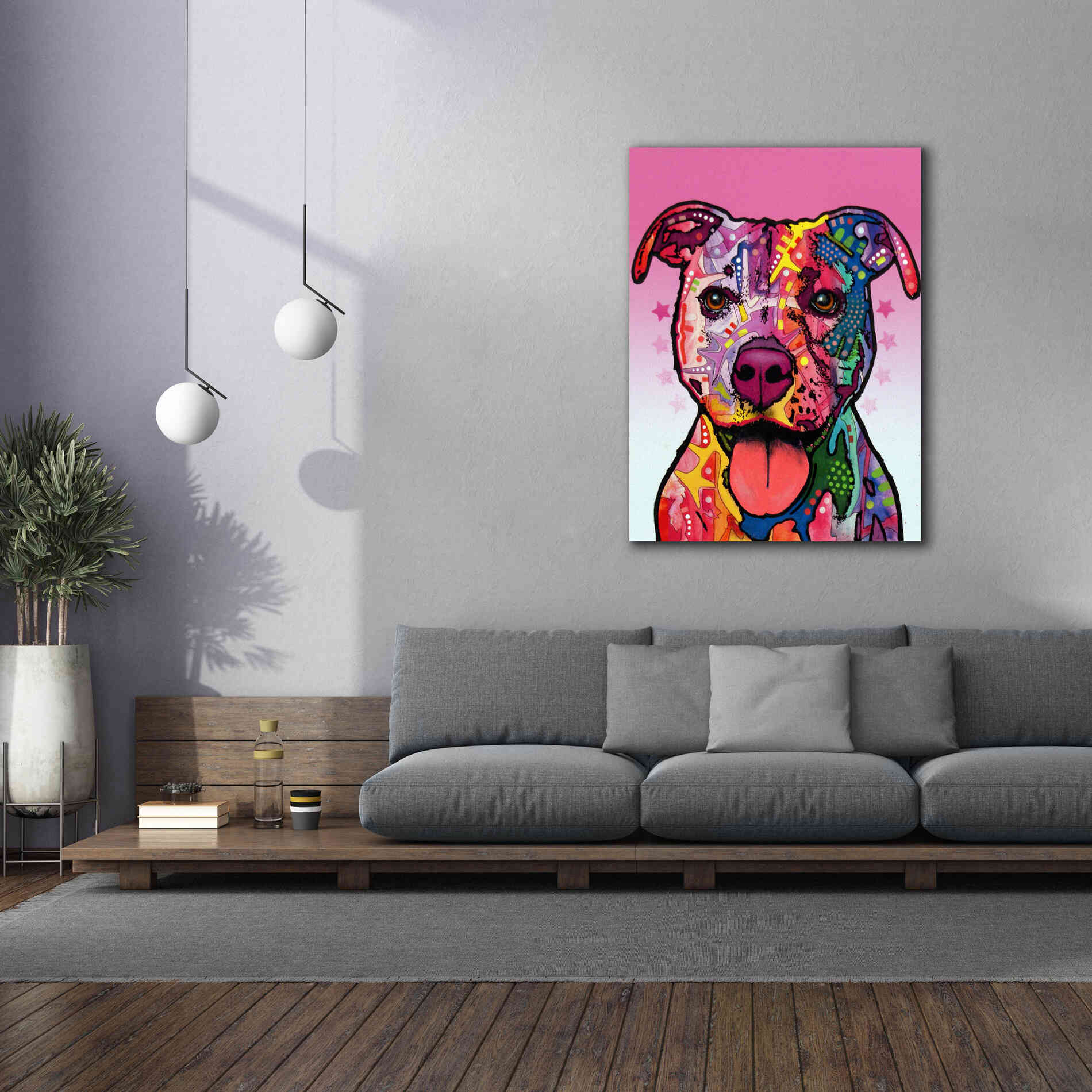 'Cherish The Pitbull' by Dean Russo, Giclee Canvas Wall Art,40x54