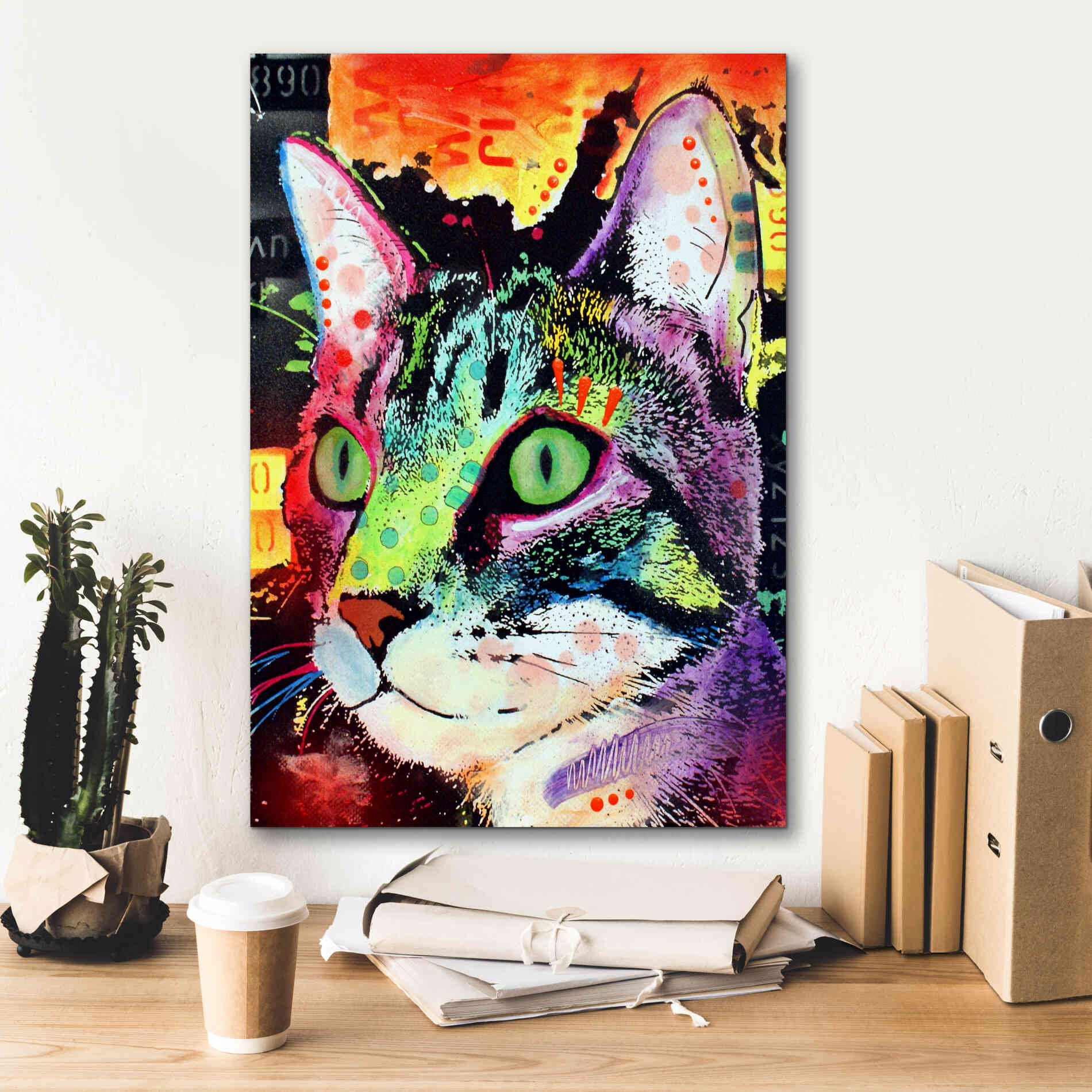 'Curiosity Cat' by Dean Russo, Giclee Canvas Wall Art,18x26