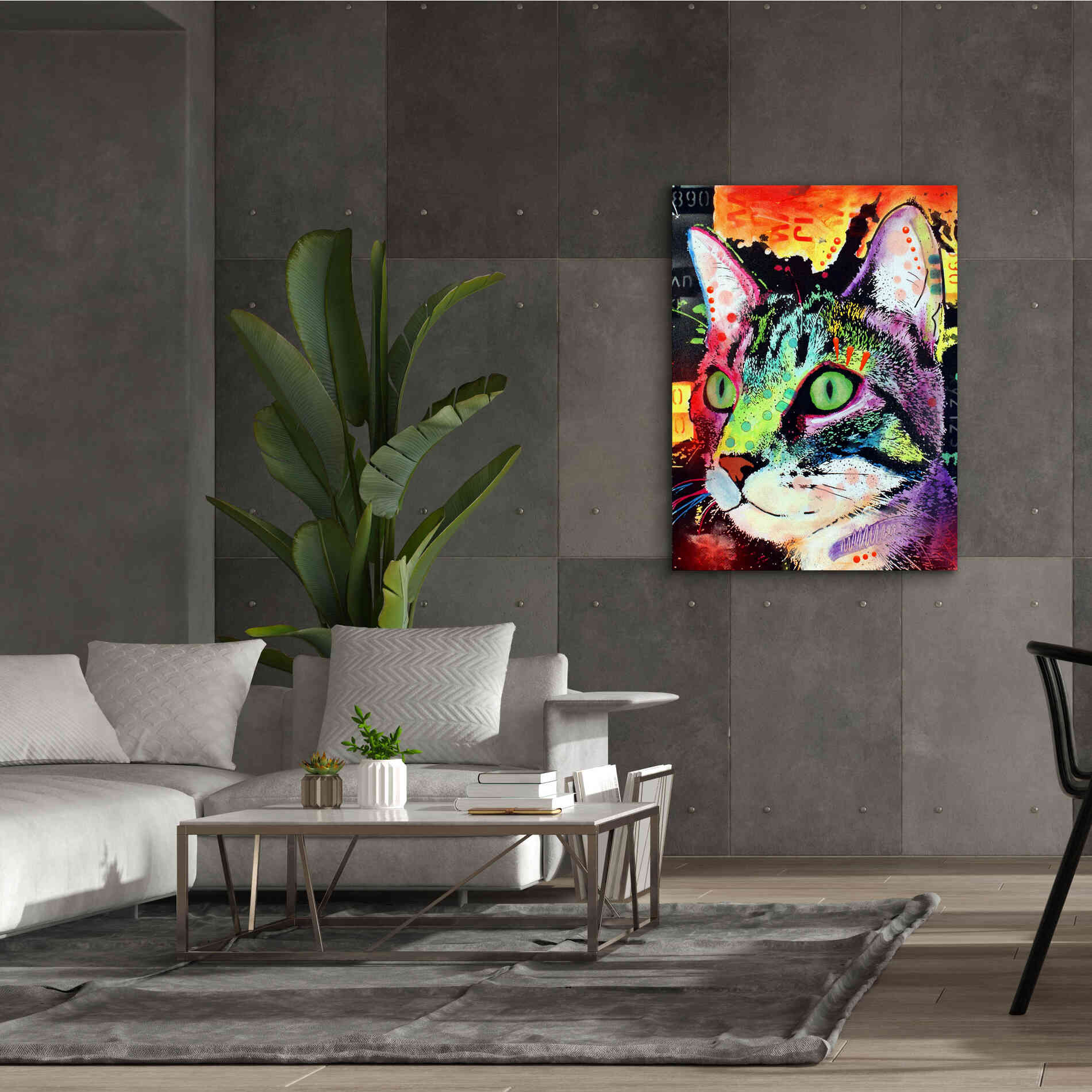'Curiosity Cat' by Dean Russo, Giclee Canvas Wall Art,40x54