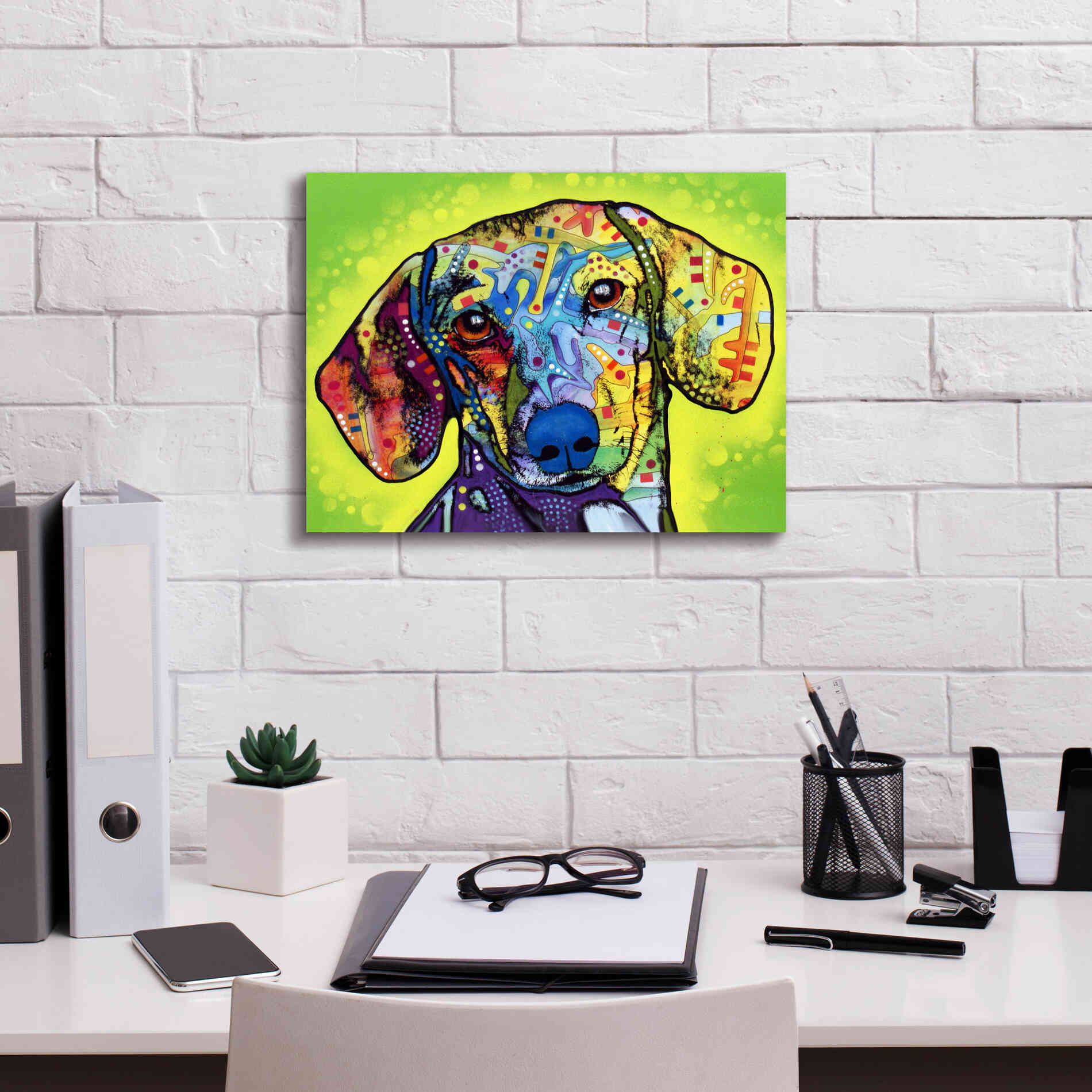 'Dachshund' by Dean Russo, Giclee Canvas Wall Art,16x12
