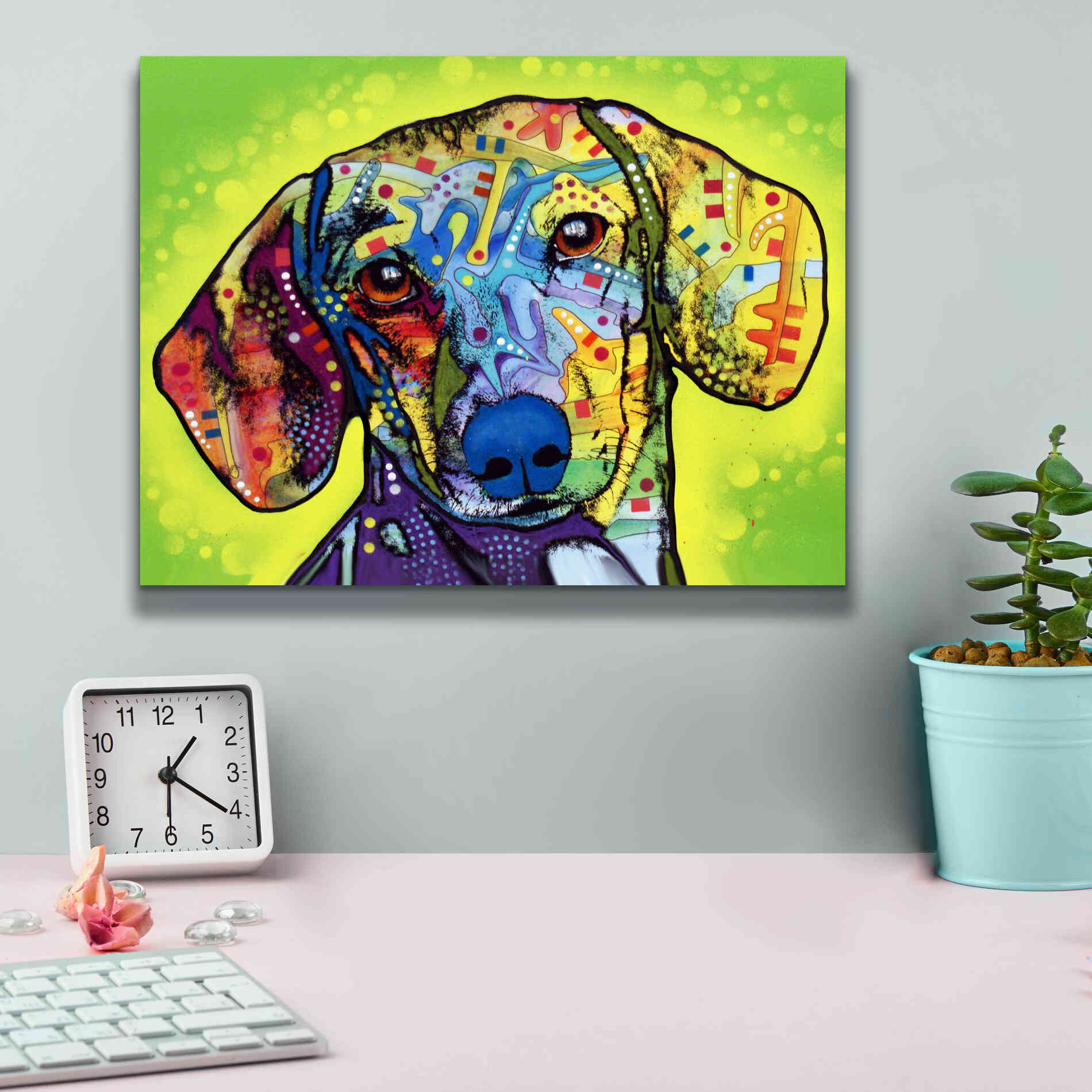 'Dachshund' by Dean Russo, Giclee Canvas Wall Art,16x12