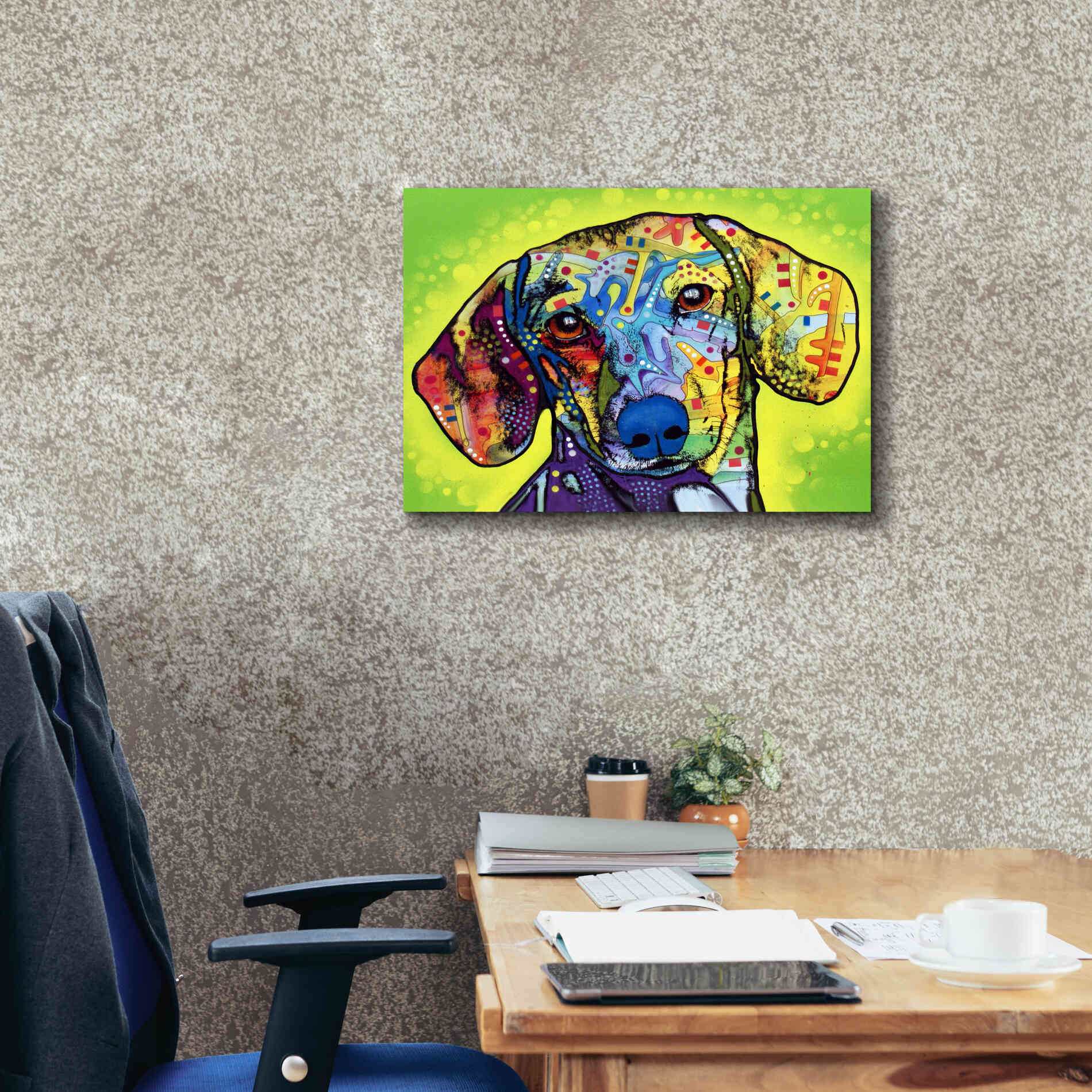 'Dachshund' by Dean Russo, Giclee Canvas Wall Art,26x18