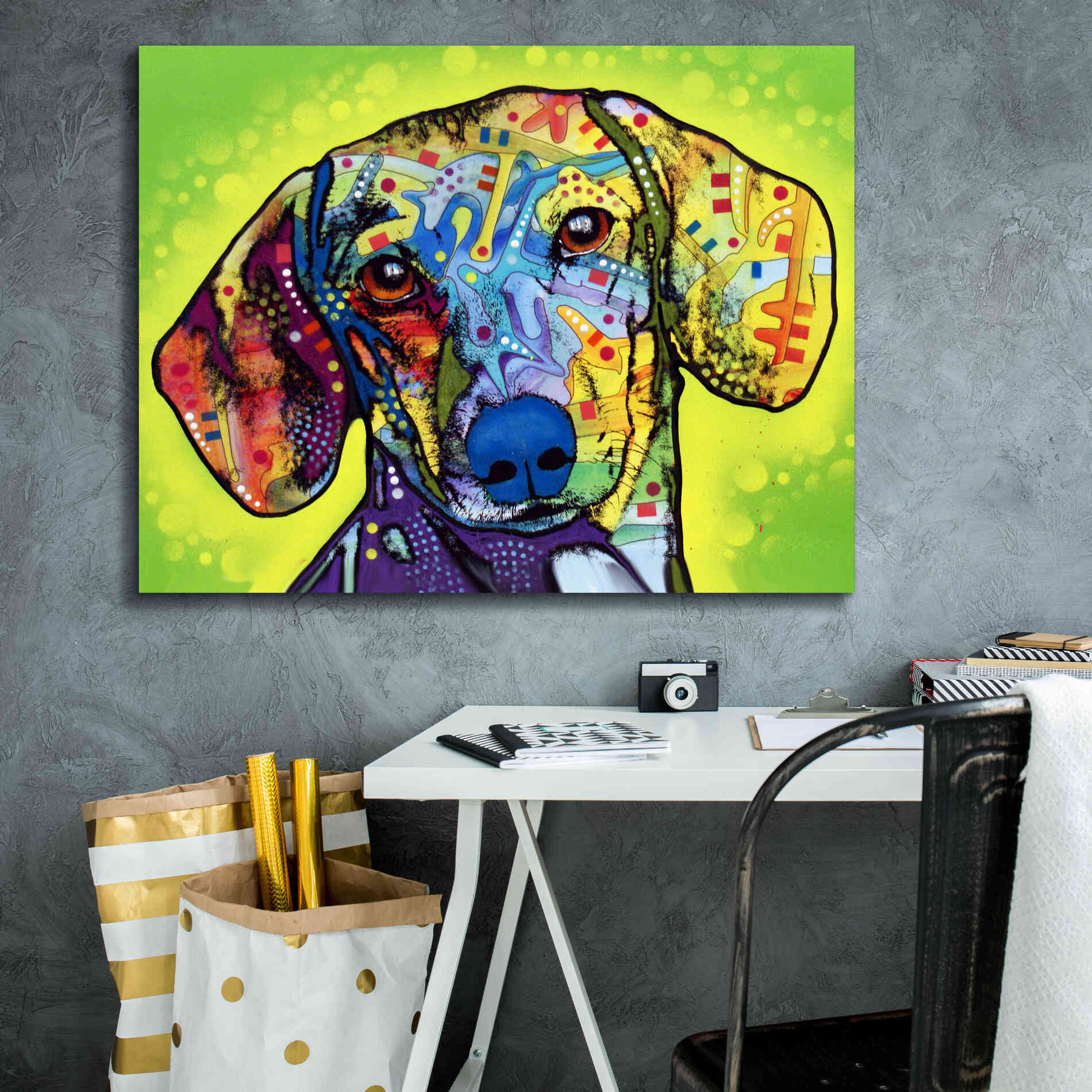 'Dachshund' by Dean Russo, Giclee Canvas Wall Art,34x26