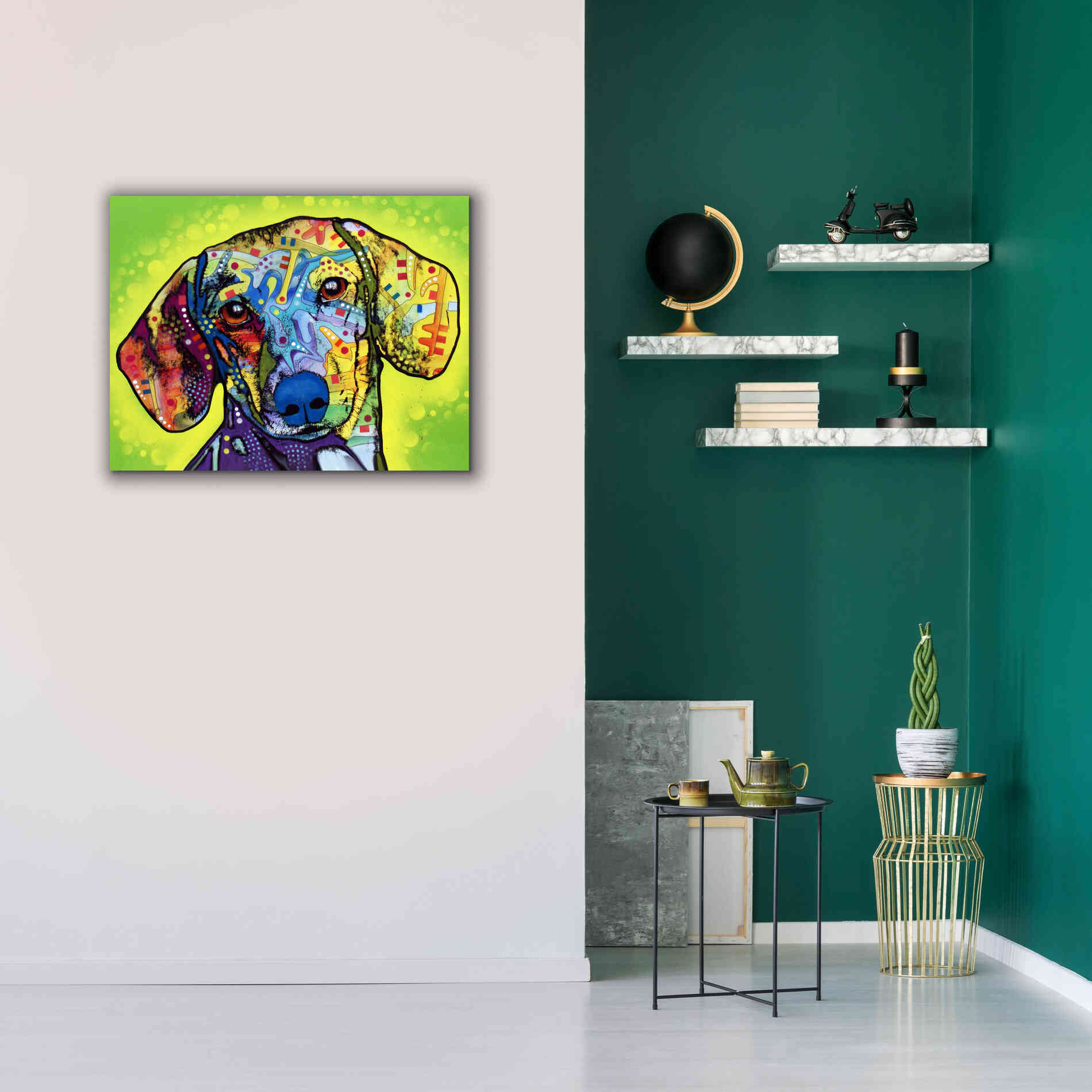 'Dachshund' by Dean Russo, Giclee Canvas Wall Art,34x26