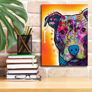 'Heart U Pit Bull' by Dean Russo, Giclee Canvas Wall Art,12x16