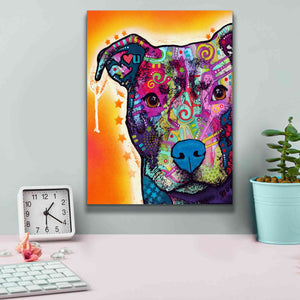 'Heart U Pit Bull' by Dean Russo, Giclee Canvas Wall Art,12x16