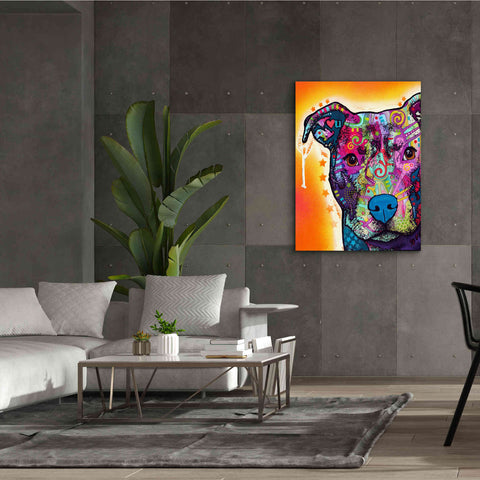 Image of 'Heart U Pit Bull' by Dean Russo, Giclee Canvas Wall Art,40x54