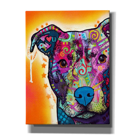 Image of 'Heart U Pit Bull' by Dean Russo, Giclee Canvas Wall Art