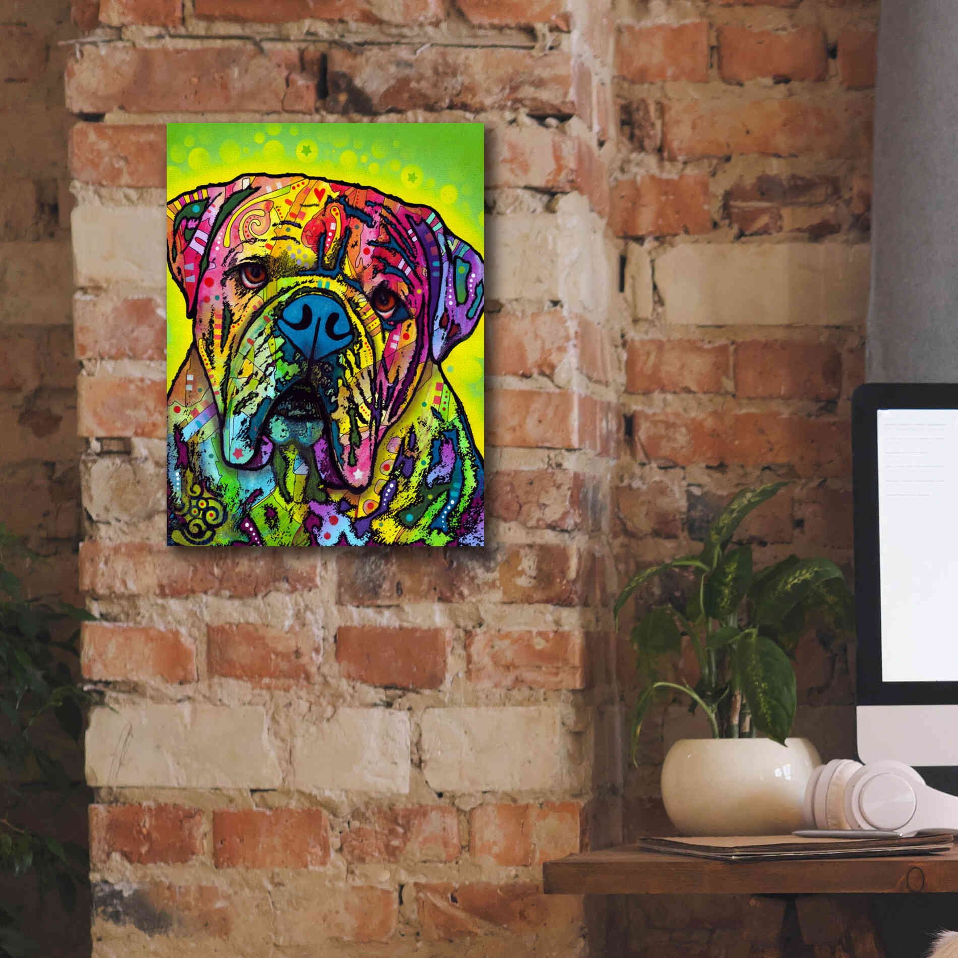 'Hey Bulldog' by Dean Russo, Giclee Canvas Wall Art,12x16