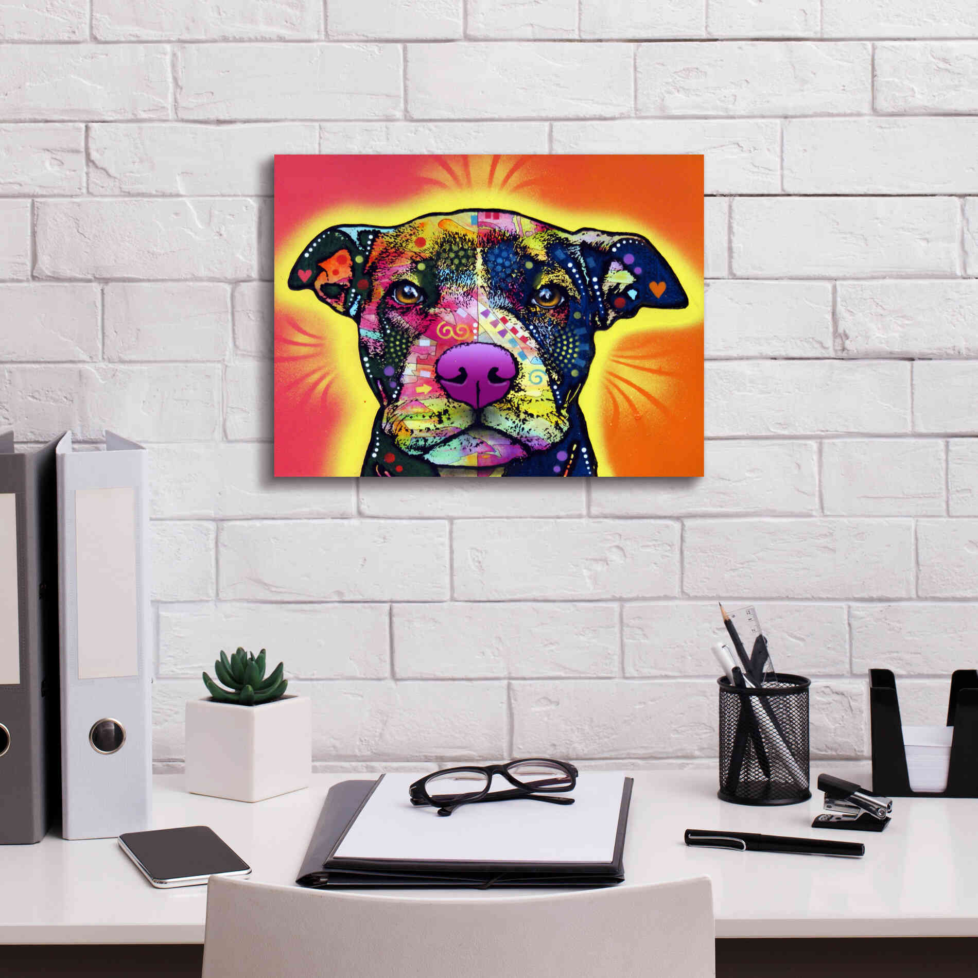 'Love A Bull' by Dean Russo, Giclee Canvas Wall Art,16x12