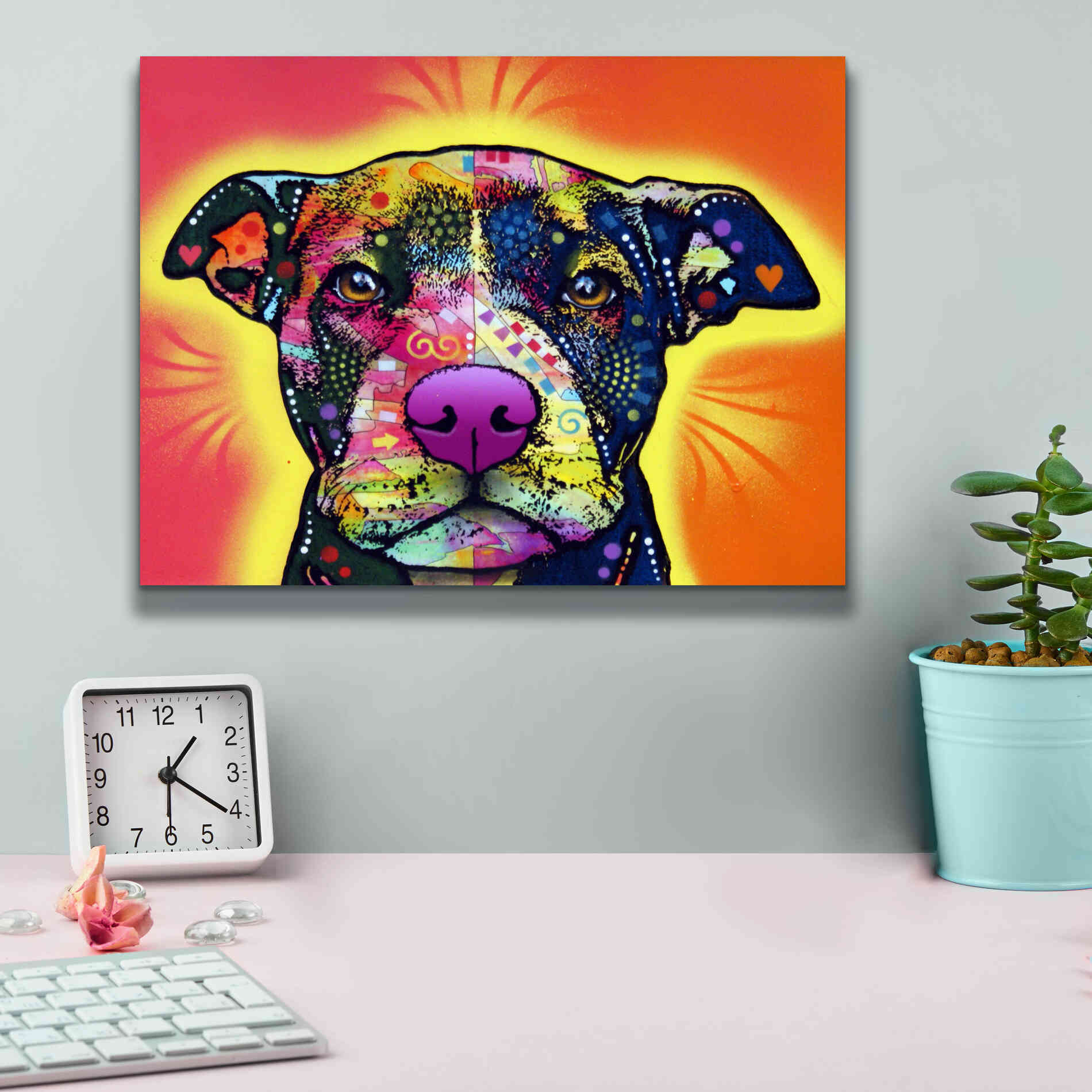 'Love A Bull' by Dean Russo, Giclee Canvas Wall Art,16x12