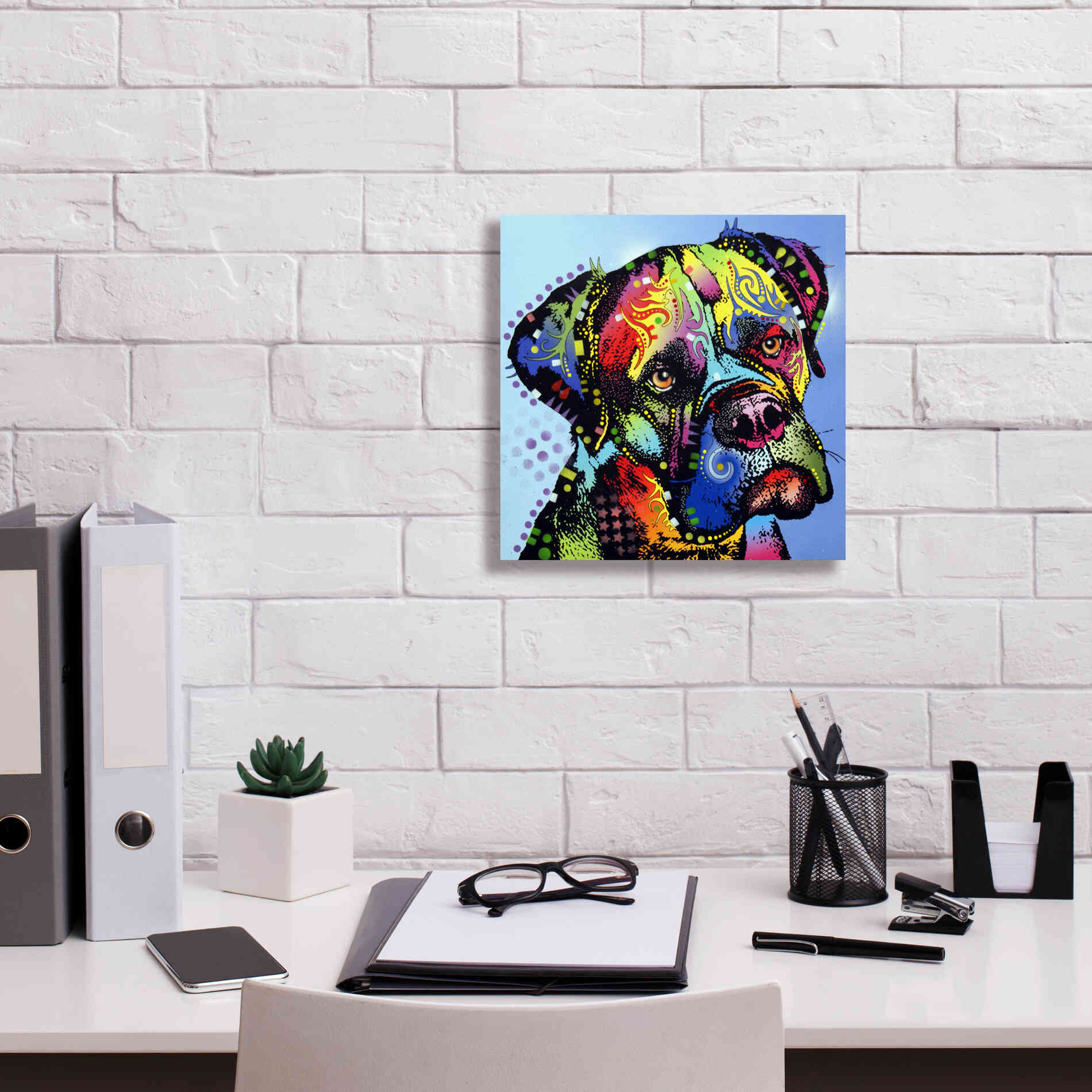 'Mastiff Warrior' by Dean Russo, Giclee Canvas Wall Art,12x12