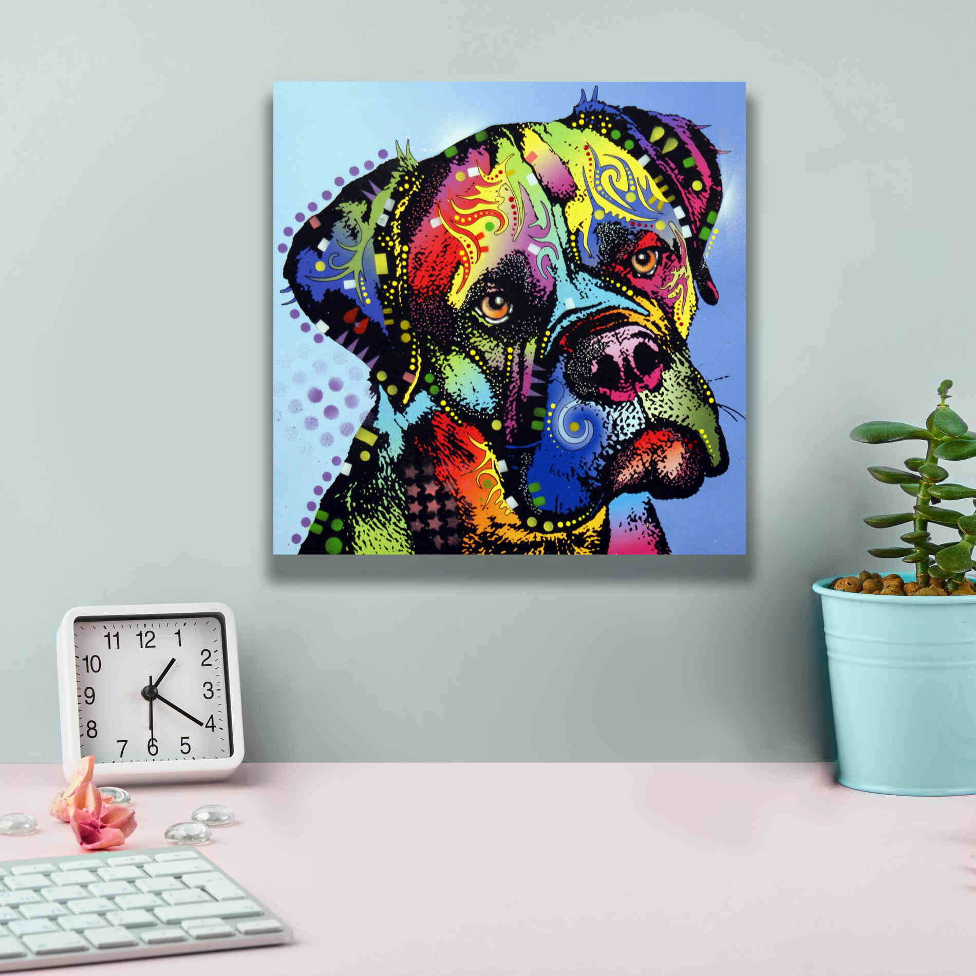 'Mastiff Warrior' by Dean Russo, Giclee Canvas Wall Art,12x12