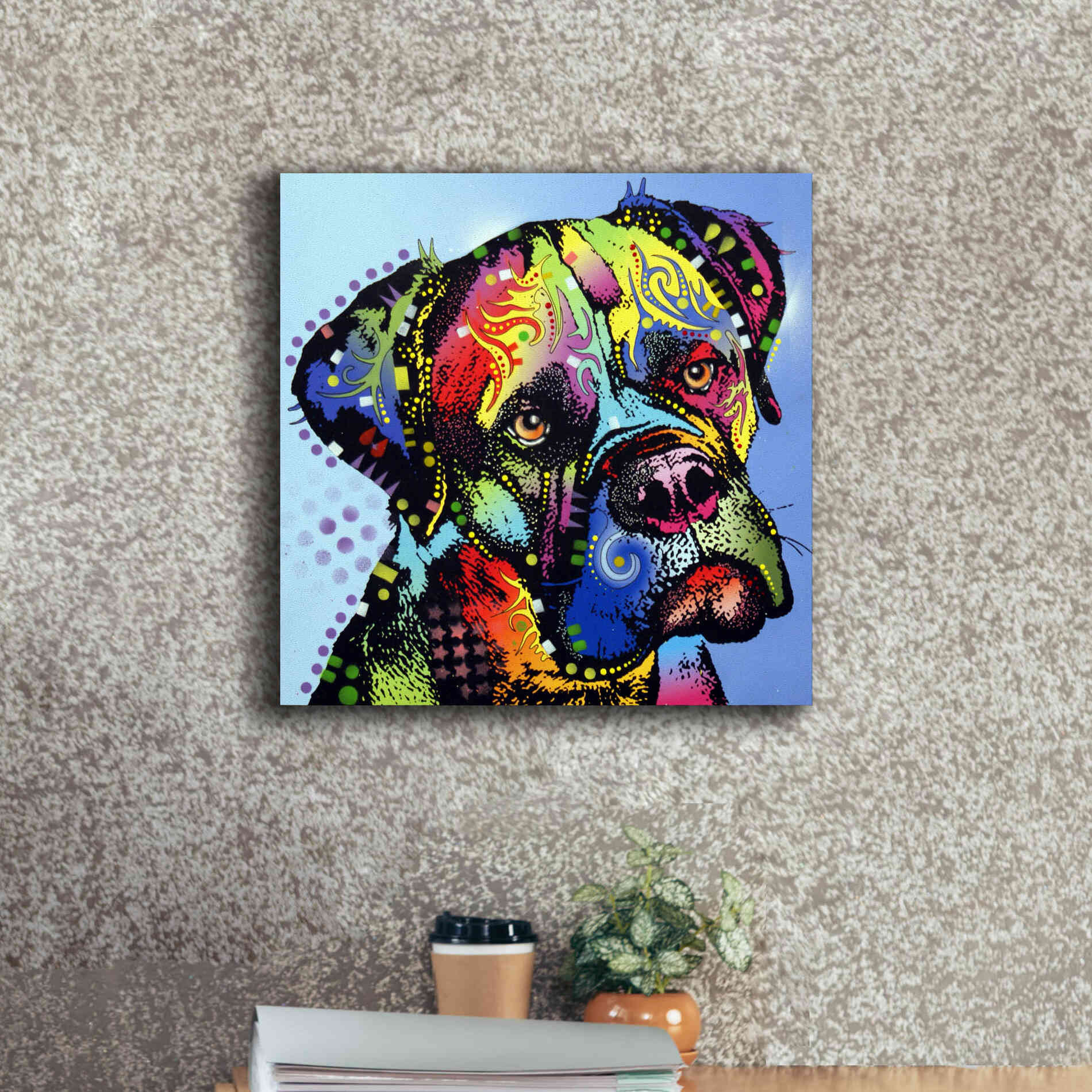 'Mastiff Warrior' by Dean Russo, Giclee Canvas Wall Art,18x18