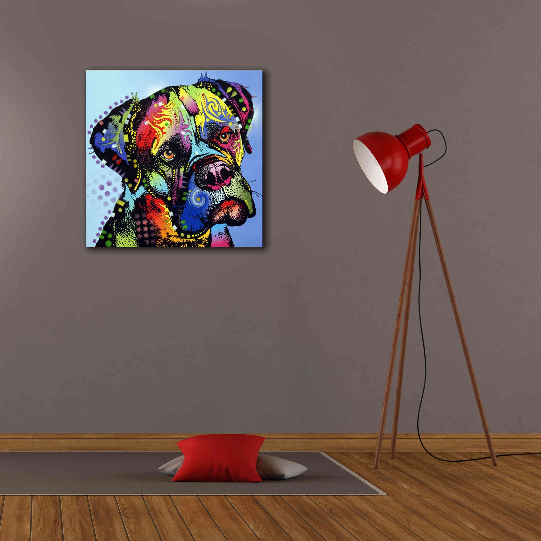 'Mastiff Warrior' by Dean Russo, Giclee Canvas Wall Art,26x26