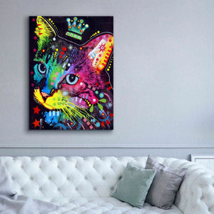 'Thinking Cat Crowned' by Dean Russo, Giclee Canvas Wall Art,40x54