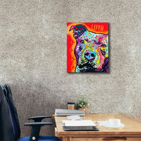 Image of 'Thoughtful Pitbull' by Dean Russo, Giclee Canvas Wall Art,20x24