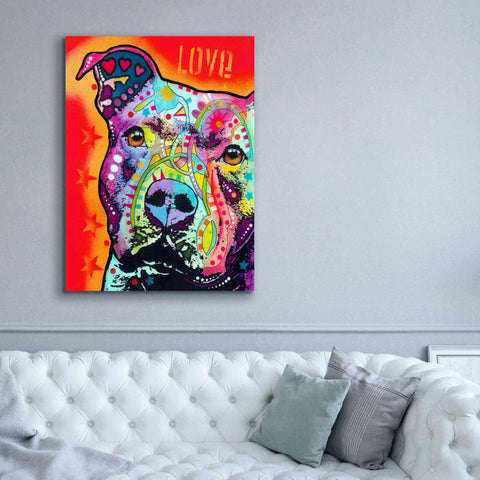 Image of 'Thoughtful Pitbull' by Dean Russo, Giclee Canvas Wall Art,40x54