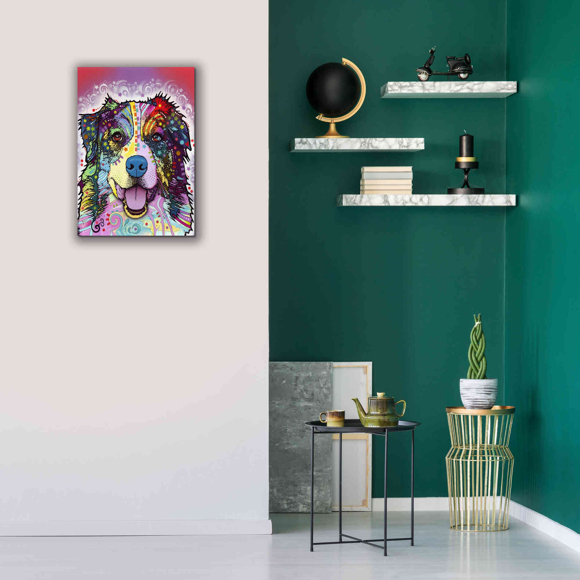 'Australian Shepherd' by Dean Russo, Giclee Canvas Wall Art,18x26