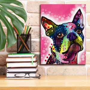 'Boston Terrier' by Dean Russo, Giclee Canvas Wall Art,12x16