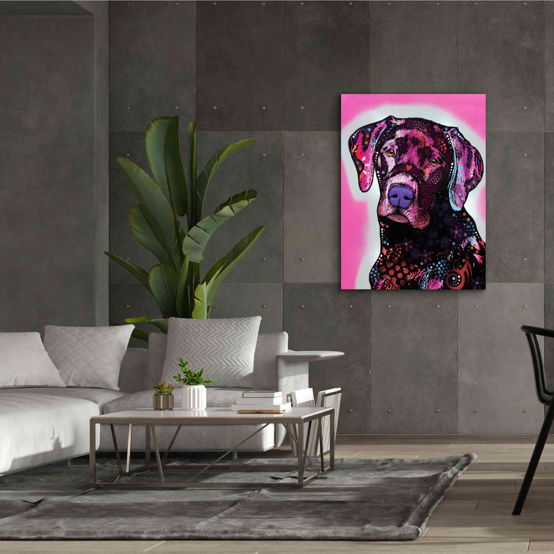 'Black Lab' by Dean Russo, Giclee Canvas Wall Art,40x54