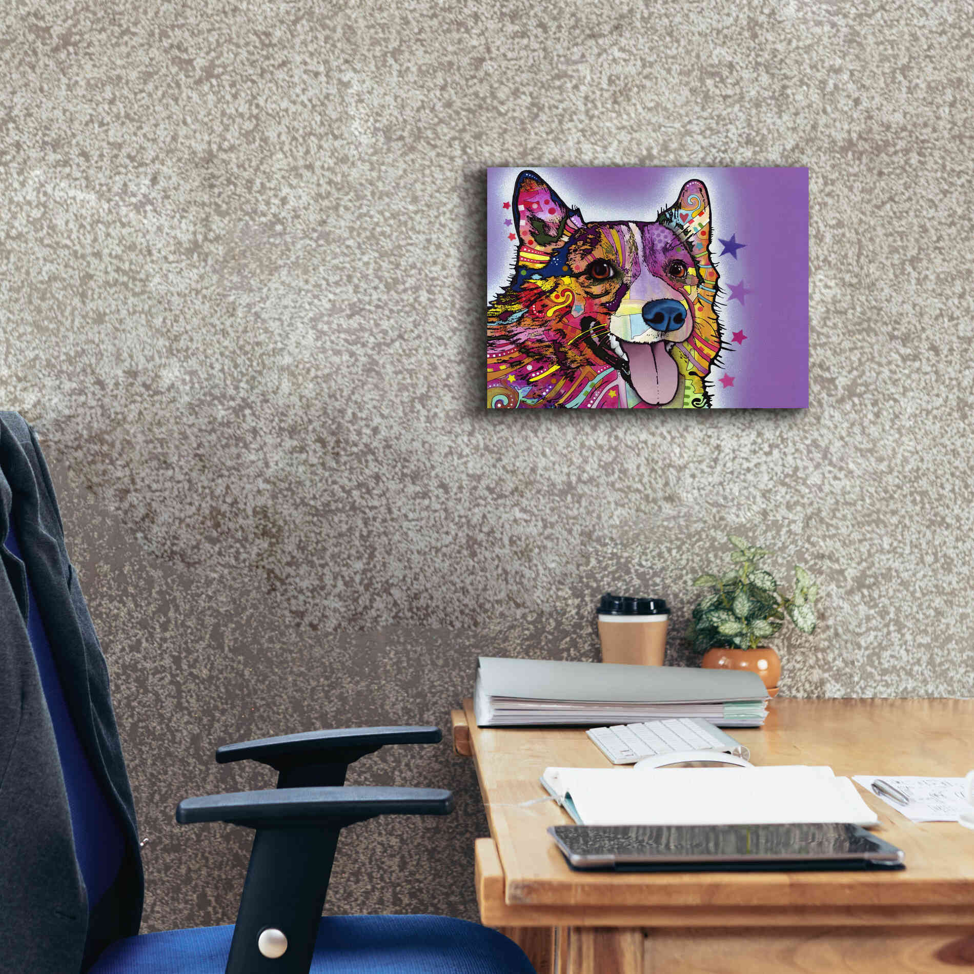 'Corgi' by Dean Russo, Giclee Canvas Wall Art,16x12