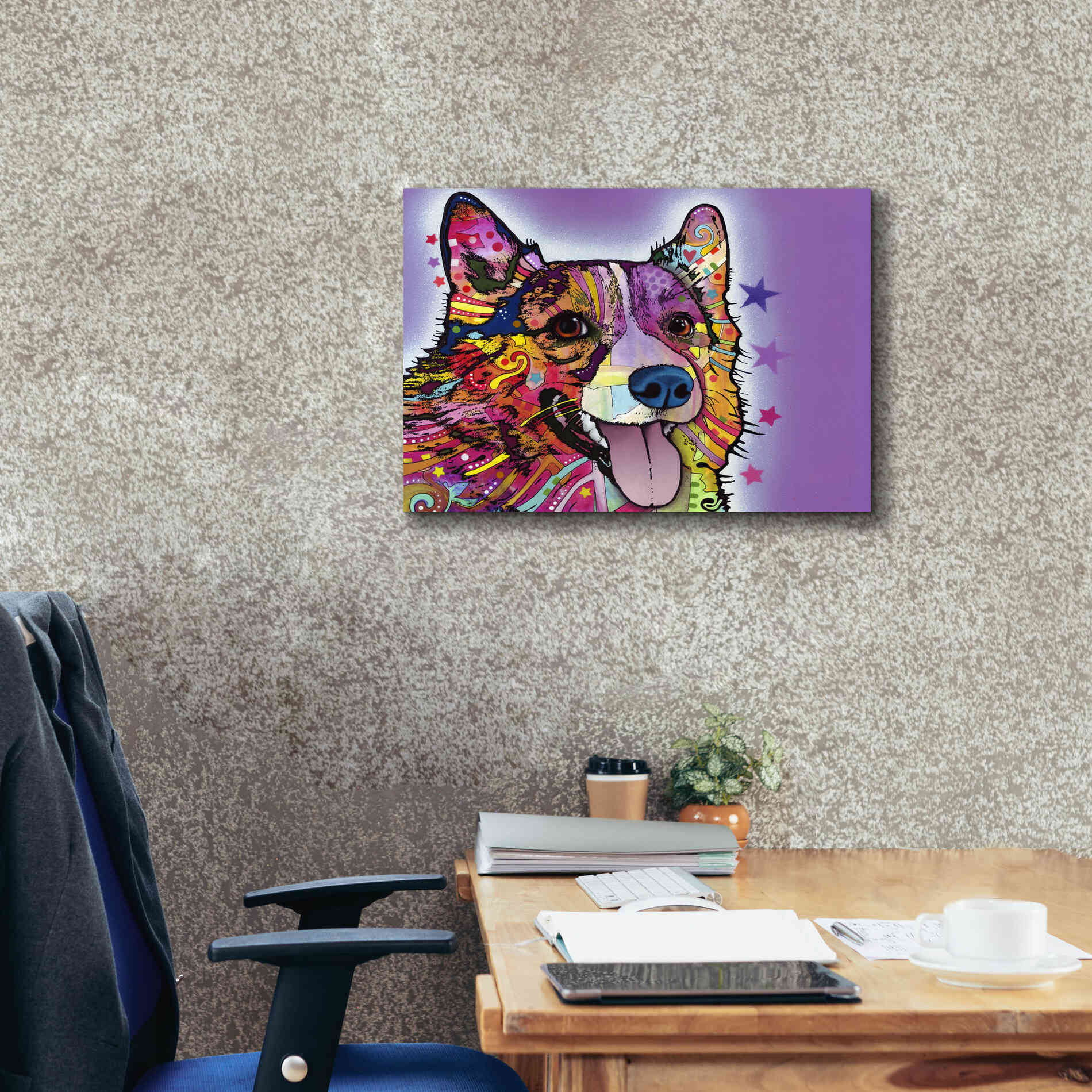 'Corgi' by Dean Russo, Giclee Canvas Wall Art,26x18