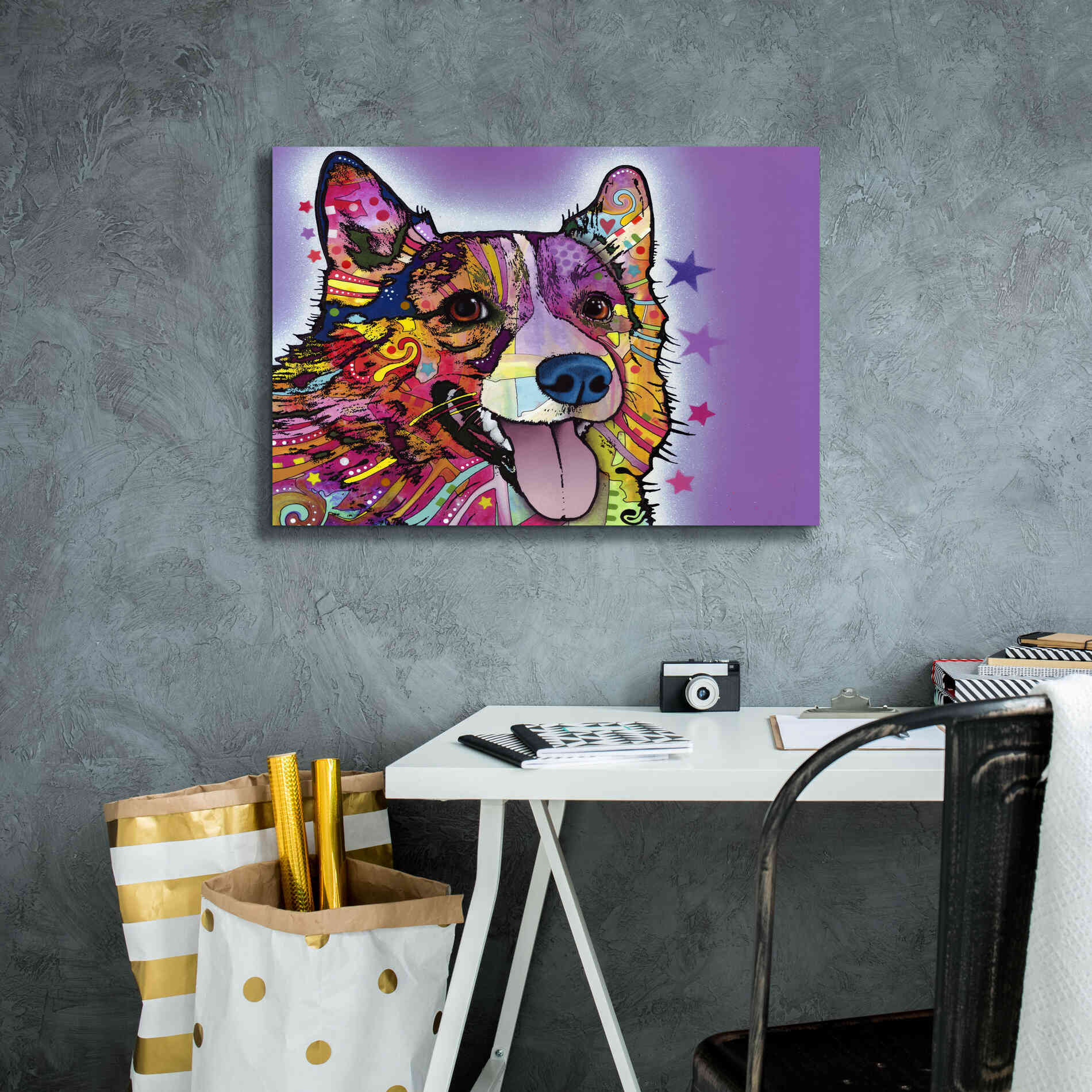 'Corgi' by Dean Russo, Giclee Canvas Wall Art,26x18