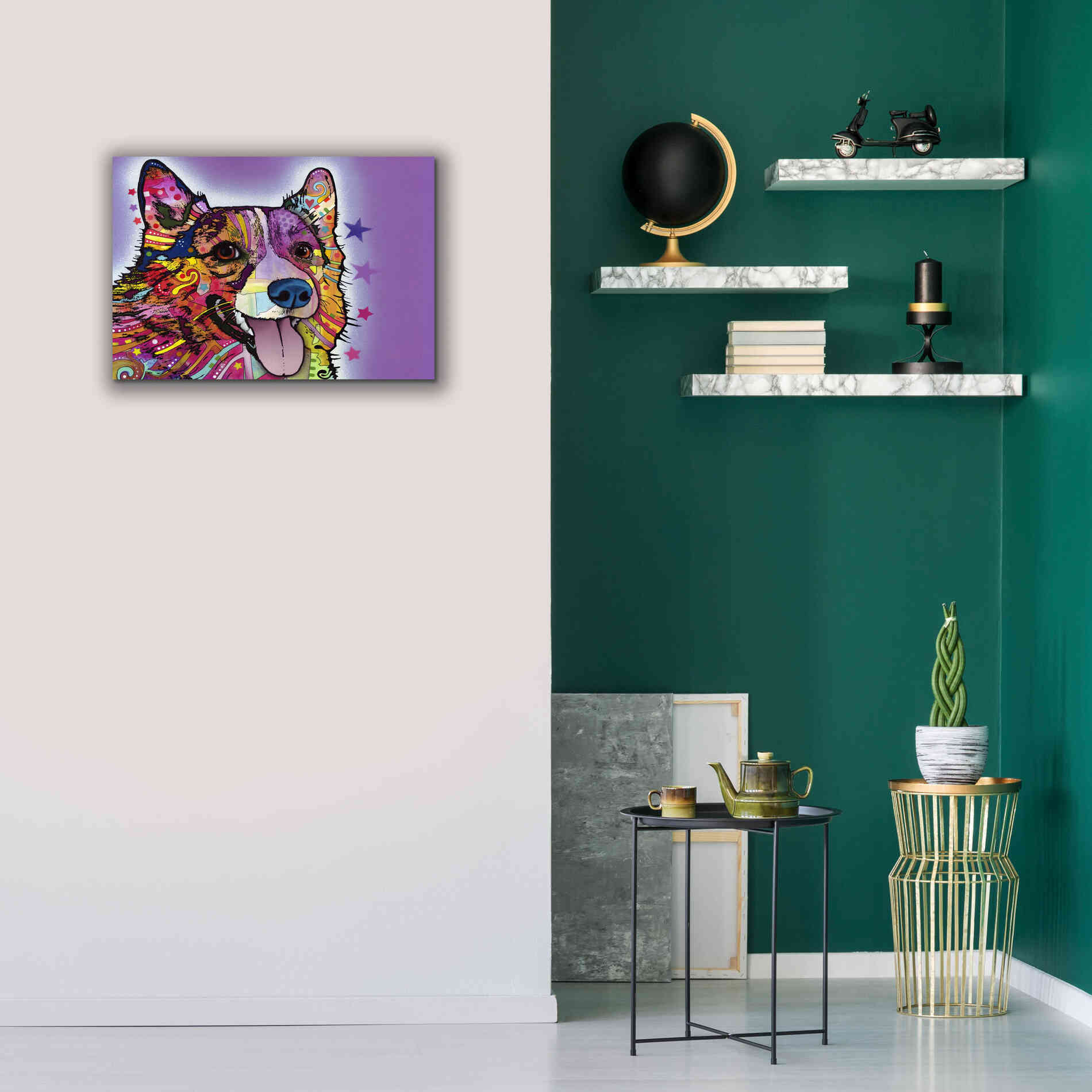 'Corgi' by Dean Russo, Giclee Canvas Wall Art,26x18