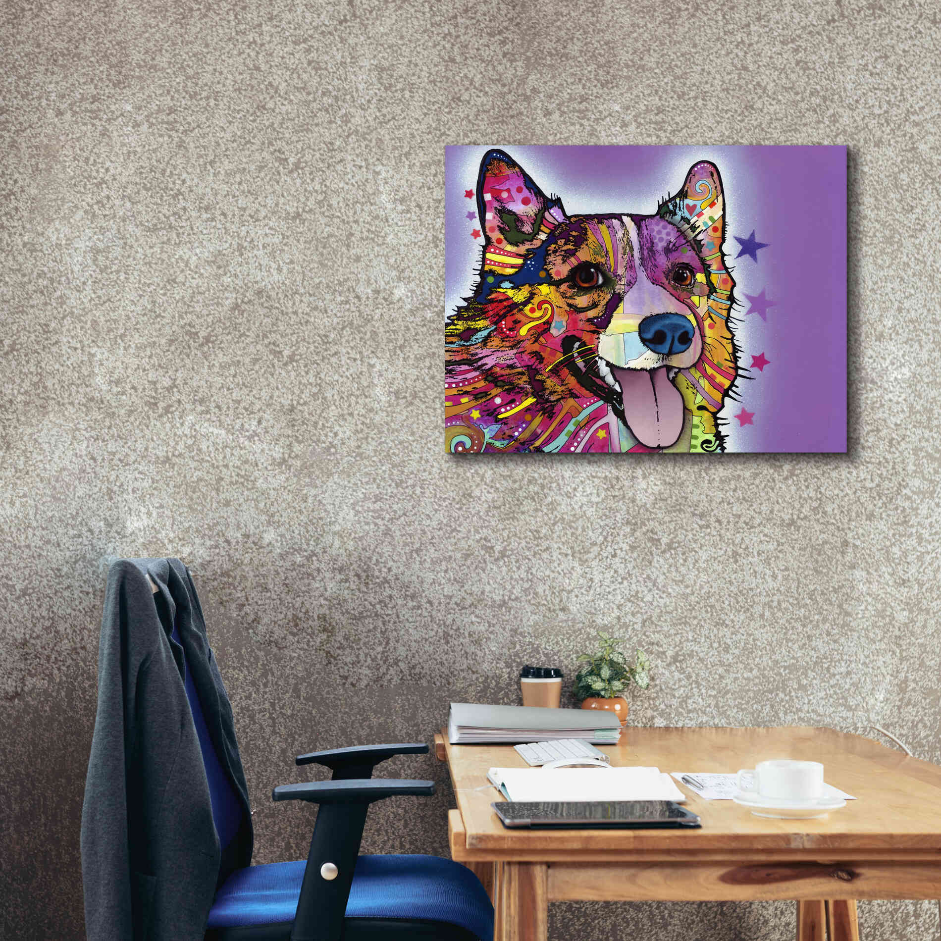 'Corgi' by Dean Russo, Giclee Canvas Wall Art,34x26
