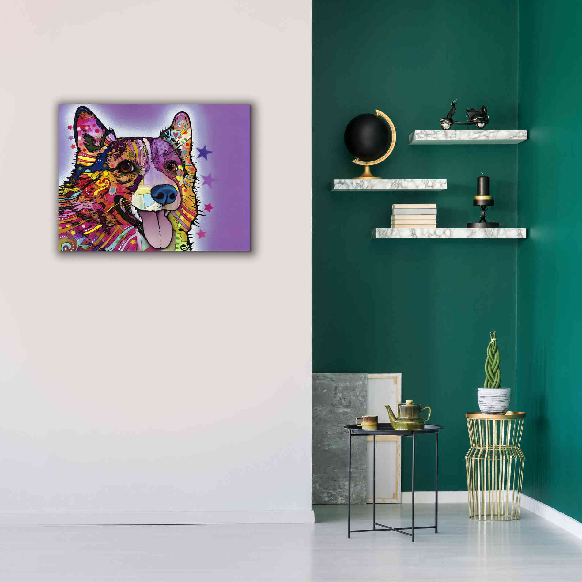 'Corgi' by Dean Russo, Giclee Canvas Wall Art,34x26