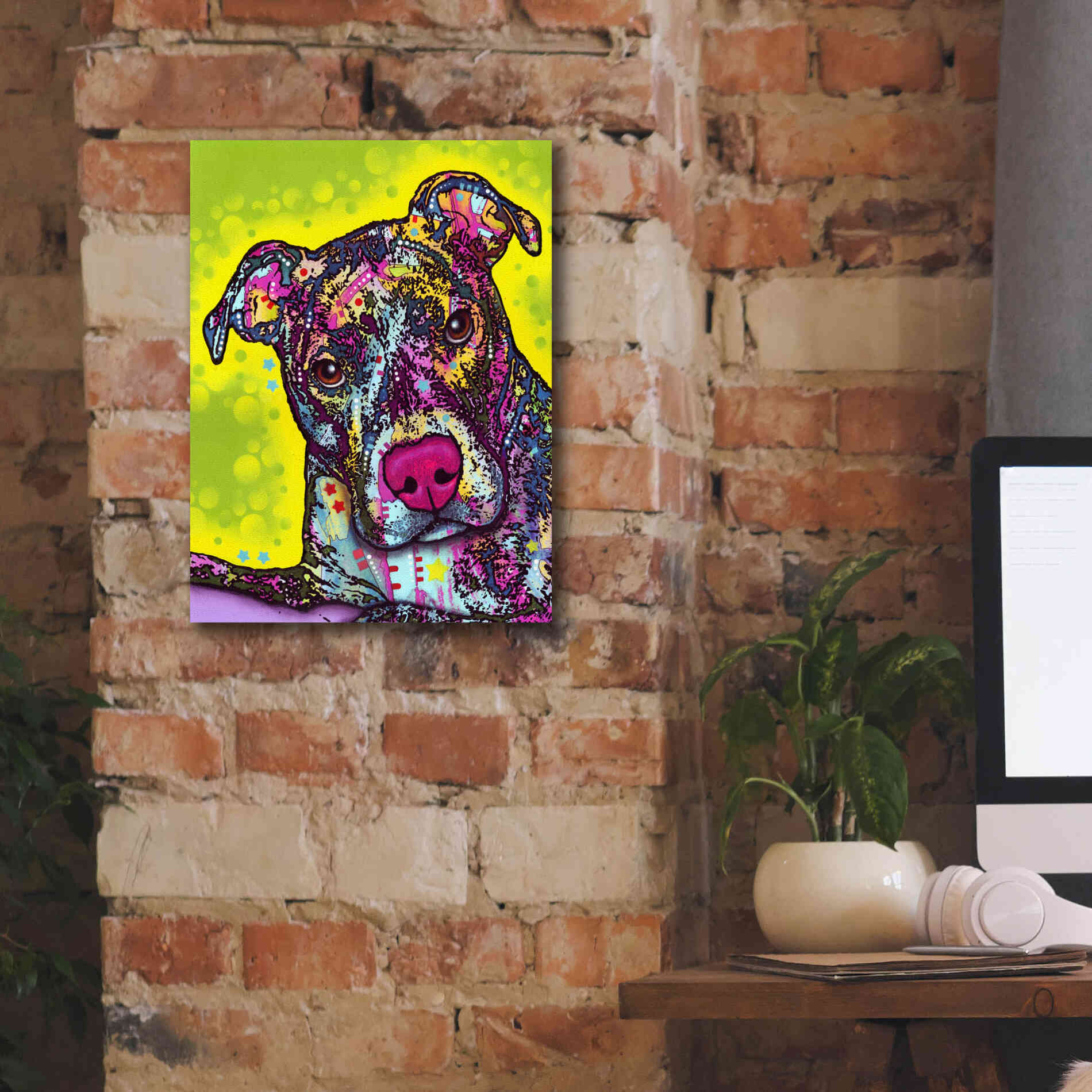 'Brindle' by Dean Russo, Giclee Canvas Wall Art,12x16