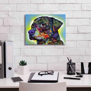 'The Rottweiler' by Dean Russo, Giclee Canvas Wall Art,16x12