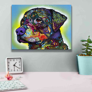 'The Rottweiler' by Dean Russo, Giclee Canvas Wall Art,16x12