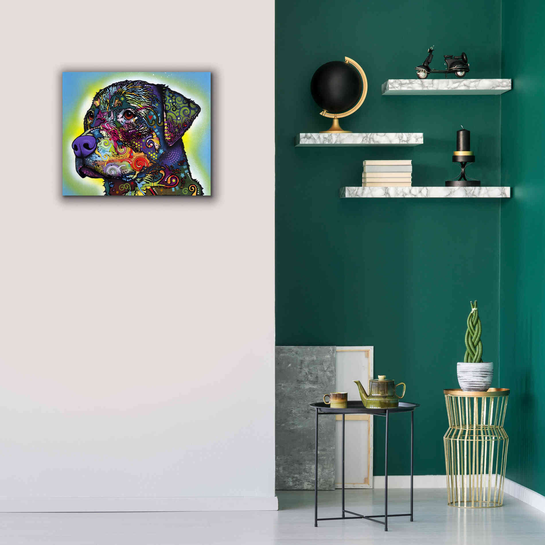 'The Rottweiler' by Dean Russo, Giclee Canvas Wall Art,24x20