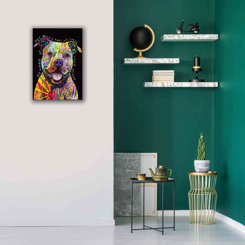 Image of 'Beware Of Pit Bulls' by Dean Russo, Giclee Canvas Wall Art,18x26