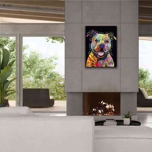 'Beware Of Pit Bulls' by Dean Russo, Giclee Canvas Wall Art,26x34
