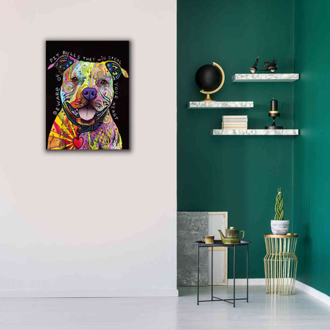 Image of 'Beware Of Pit Bulls' by Dean Russo, Giclee Canvas Wall Art,26x34