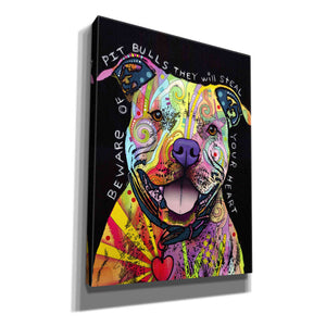 'Beware Of Pit Bulls' by Dean Russo, Giclee Canvas Wall Art