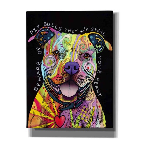Image of 'Beware Of Pit Bulls' by Dean Russo, Giclee Canvas Wall Art