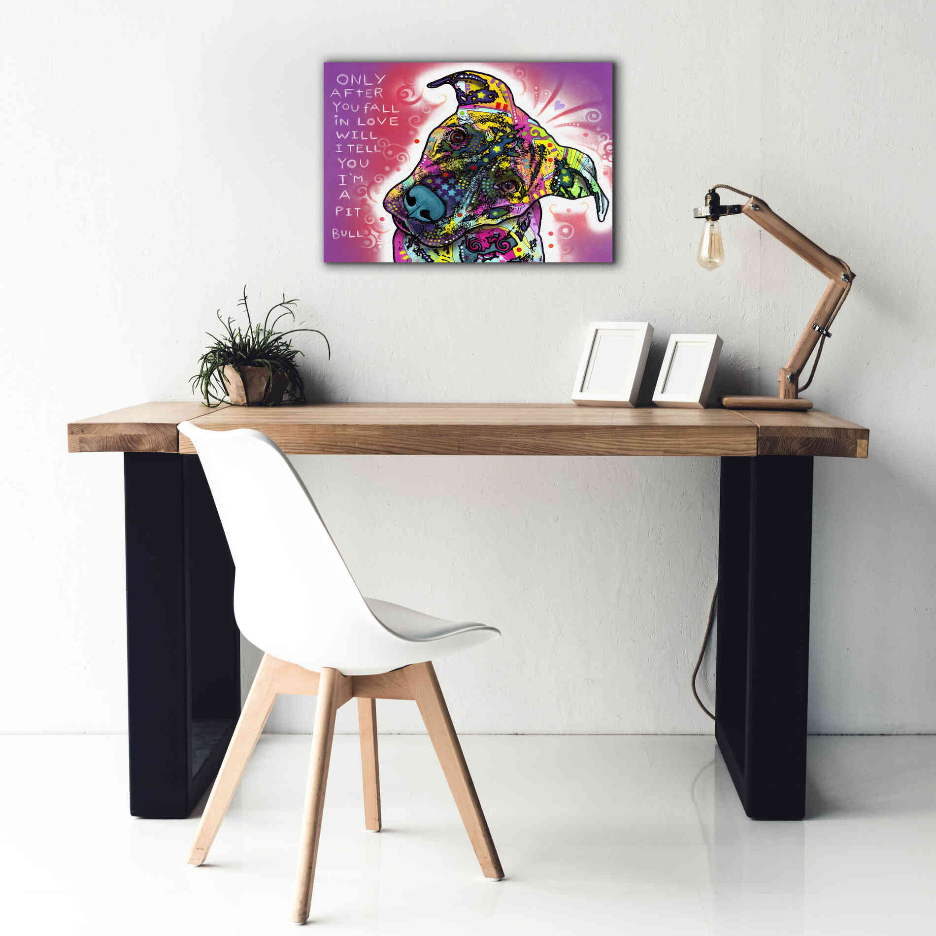 'I'M A Pit Bull' by Dean Russo, Giclee Canvas Wall Art,26x18