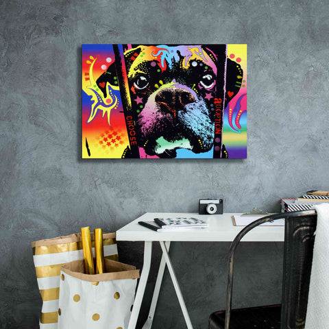 Image of 'Choose Adoption Boxer' by Dean Russo, Giclee Canvas Wall Art,26x18