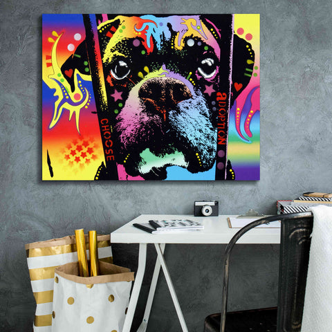 Image of 'Choose Adoption Boxer' by Dean Russo, Giclee Canvas Wall Art,34x26