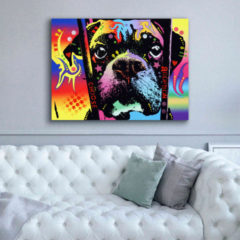 Image of 'Choose Adoption Boxer' by Dean Russo, Giclee Canvas Wall Art,54x40