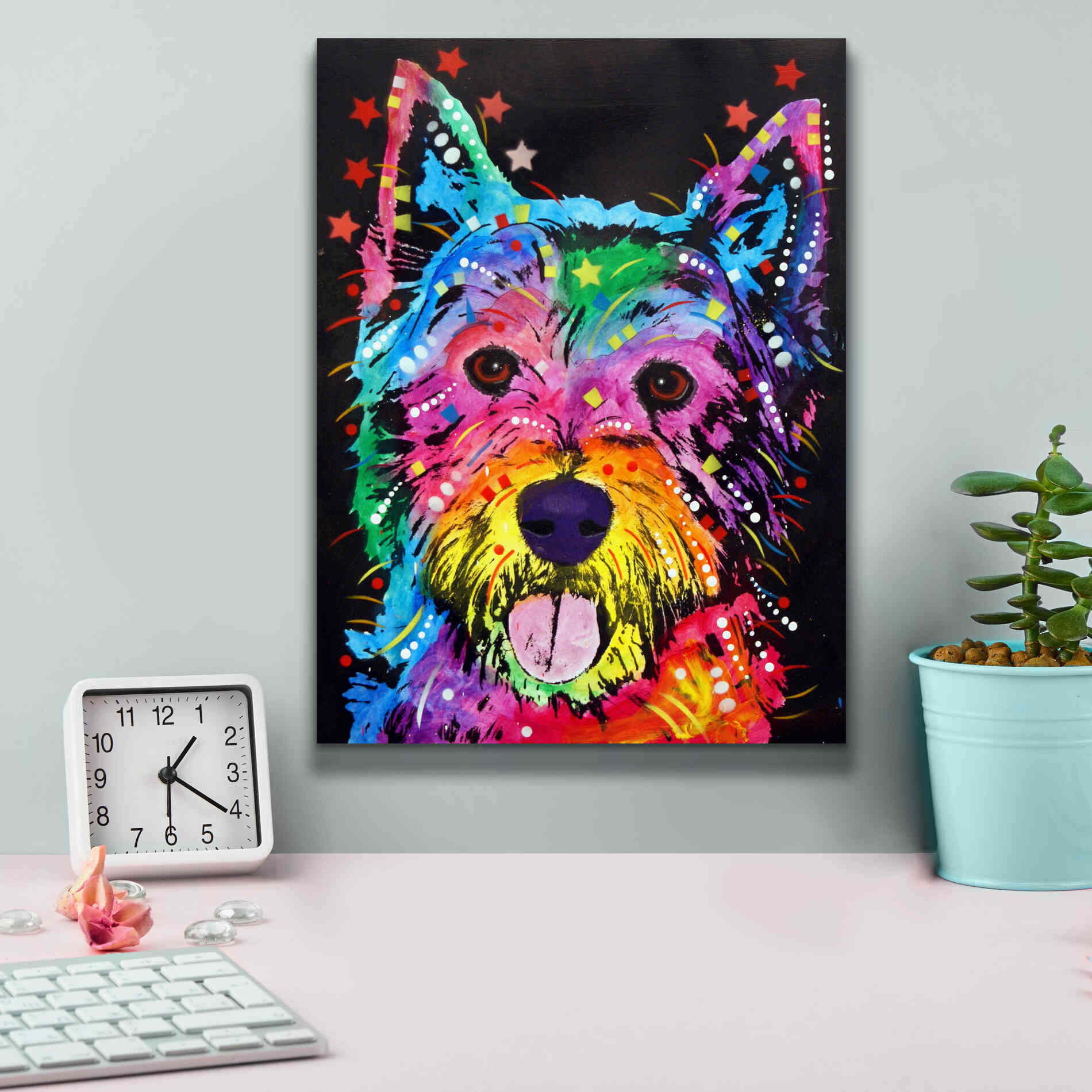 'Westie' by Dean Russo, Giclee Canvas Wall Art,12x16