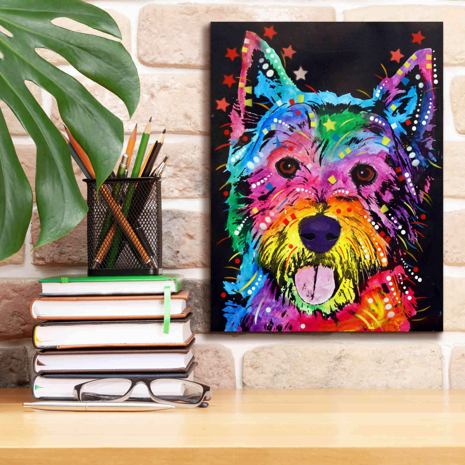 'Westie' by Dean Russo, Giclee Canvas Wall Art,12x16