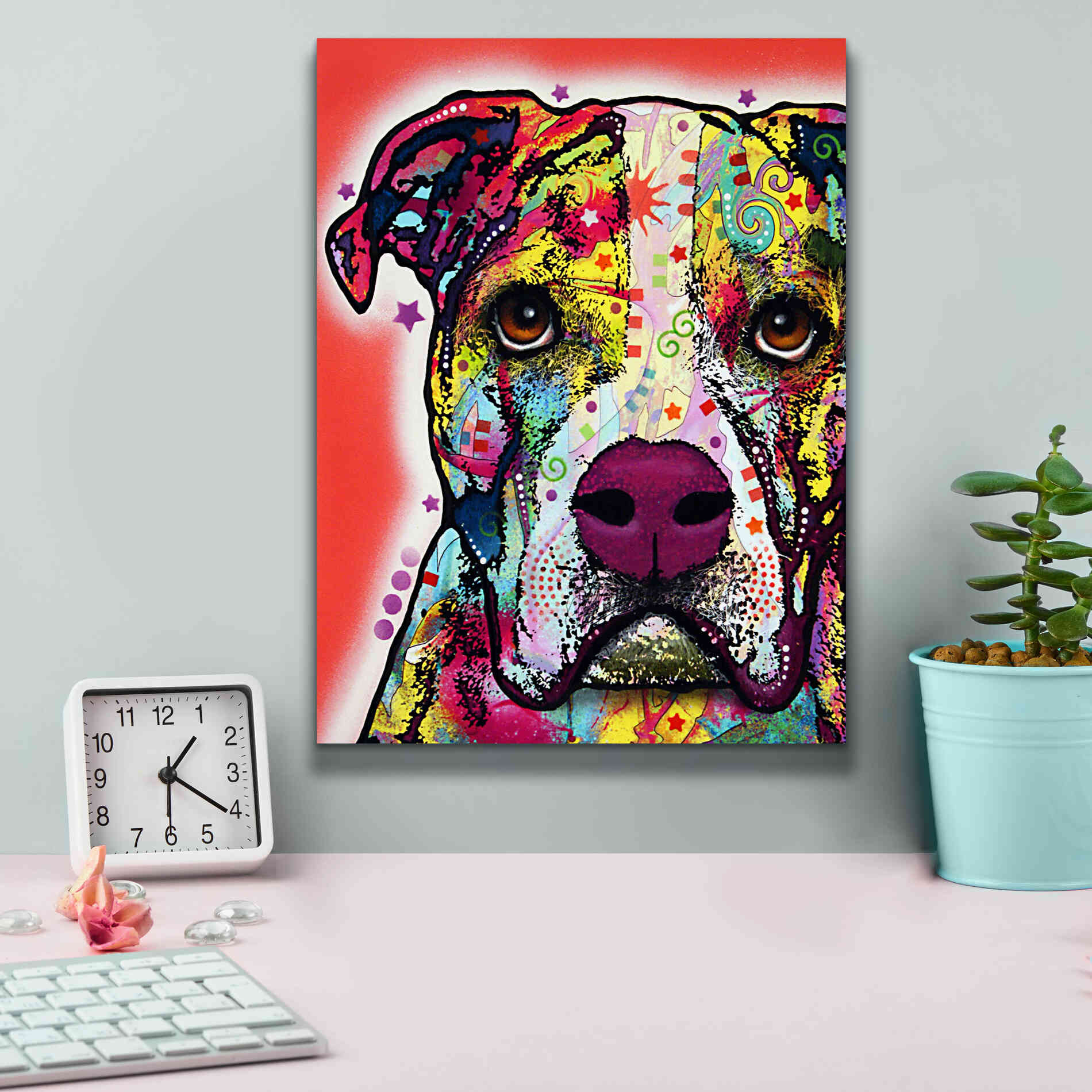 'American Bulldog 1' by Dean Russo, Giclee Canvas Wall Art,12x16