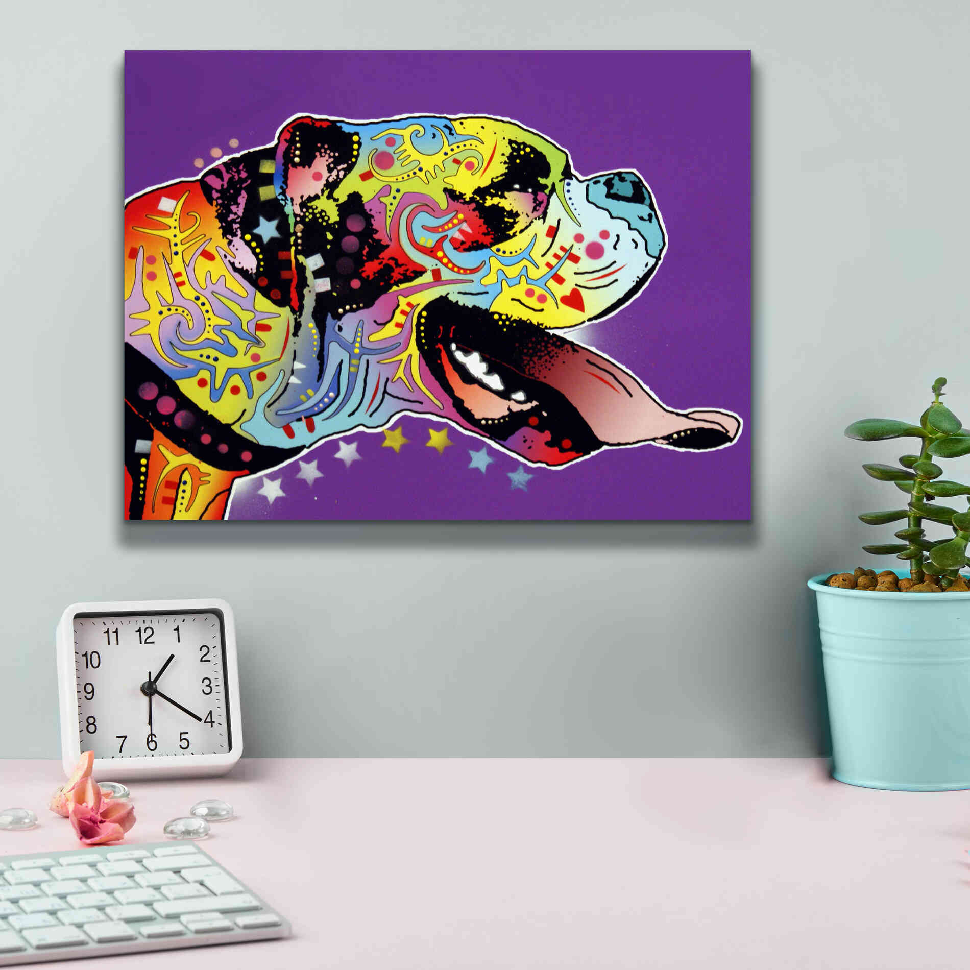 'Happy Boxer' by Dean Russo, Giclee Canvas Wall Art,16x12