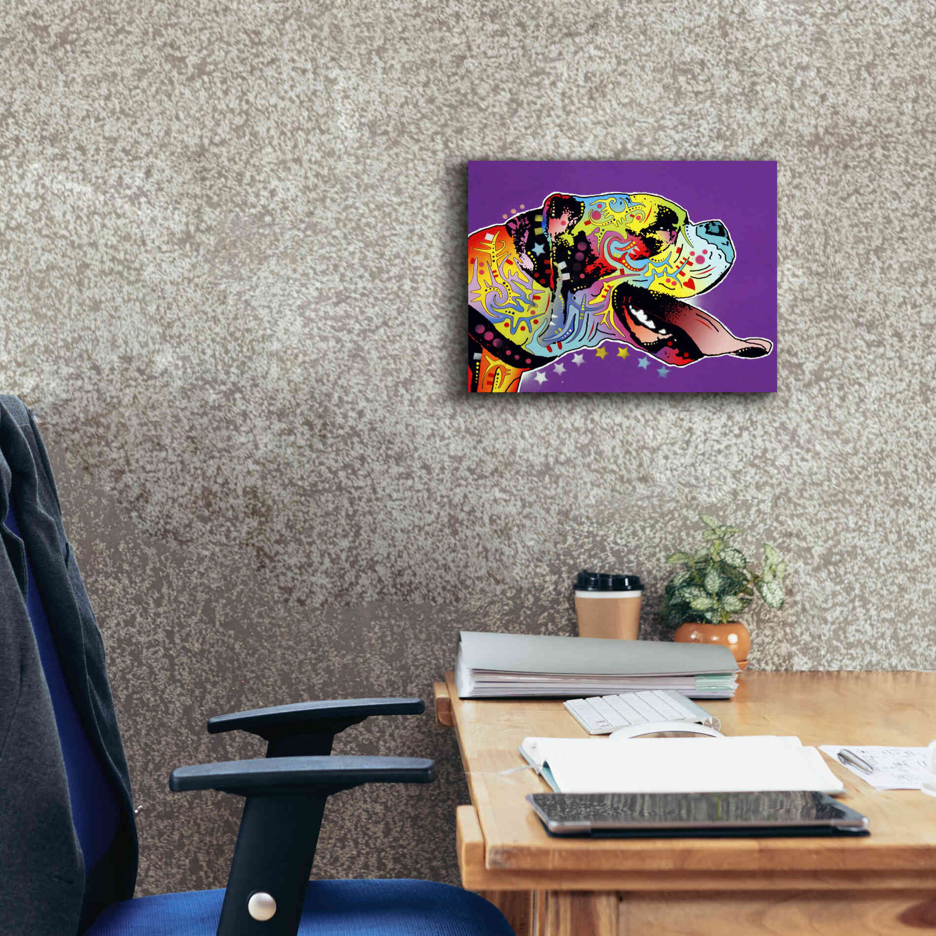 'Happy Boxer' by Dean Russo, Giclee Canvas Wall Art,16x12