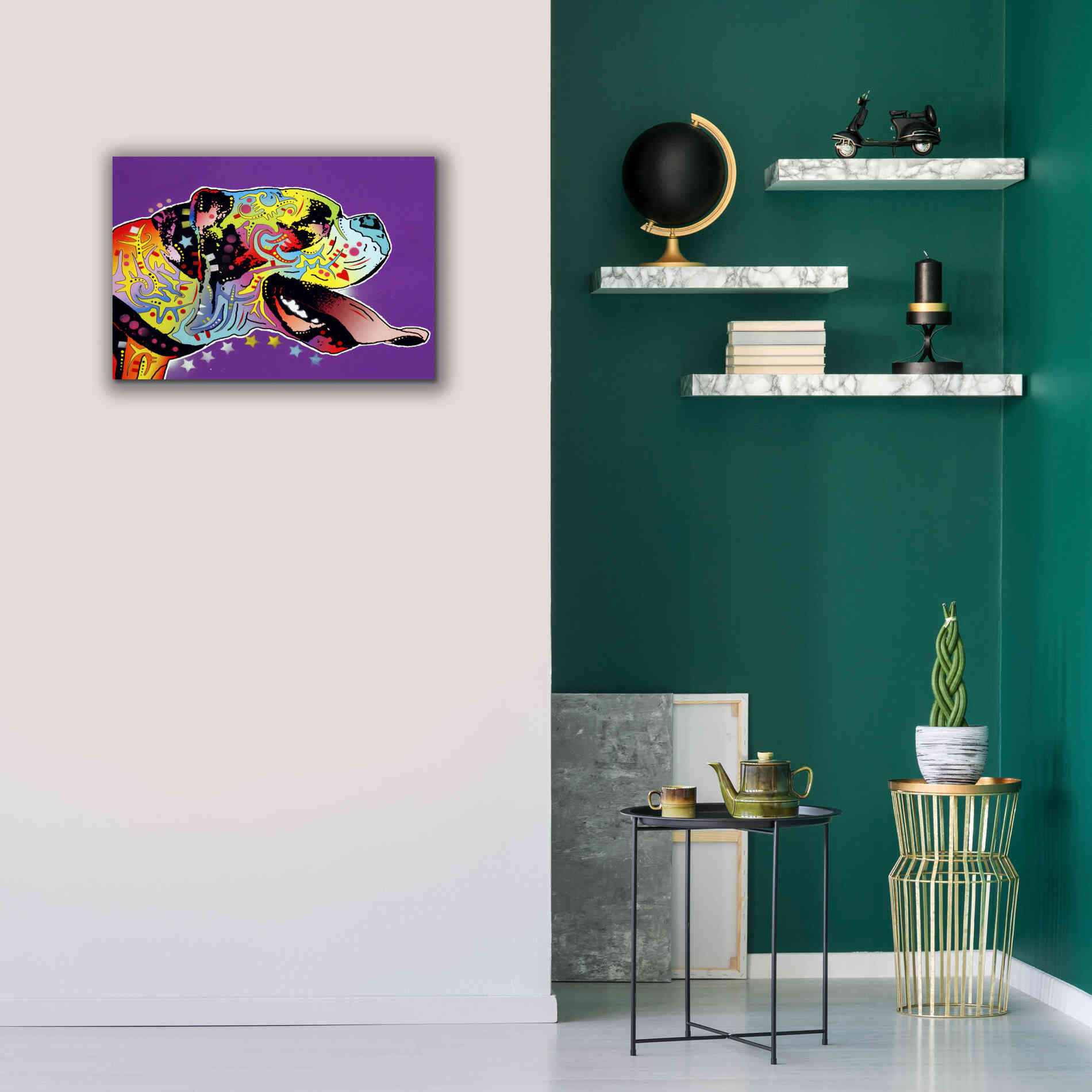 'Happy Boxer' by Dean Russo, Giclee Canvas Wall Art,26x18